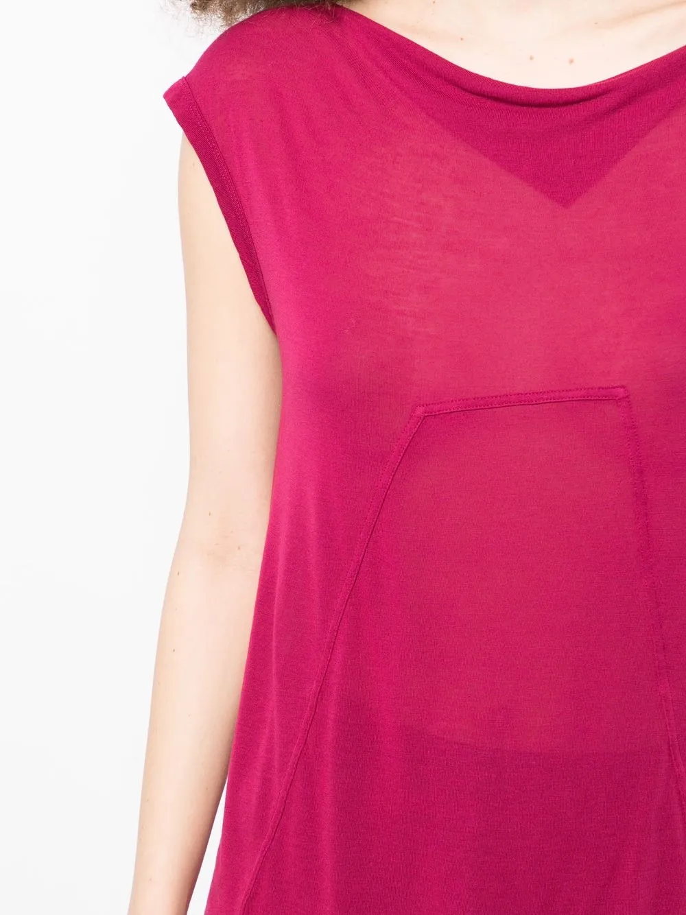 Rick Owens Semi-sheer Short-sleeved T-shirt In Purple