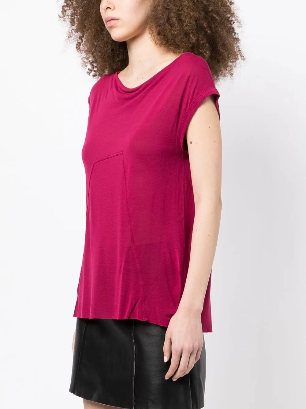 Rick Owens Semi-sheer Short-sleeved T-shirt In Purple