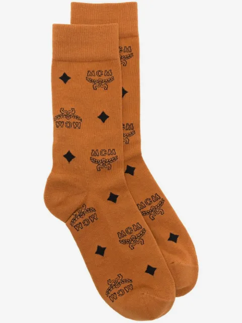 MCM monogram knit socks