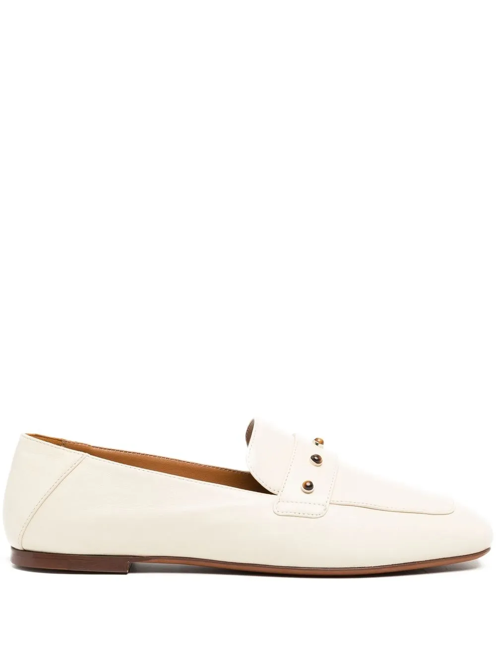 

Chloé Aurna studded leather loafers - White