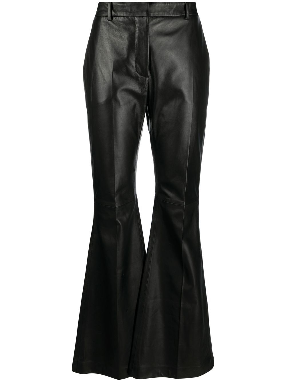Joseph Flared Leather Trousers In Black