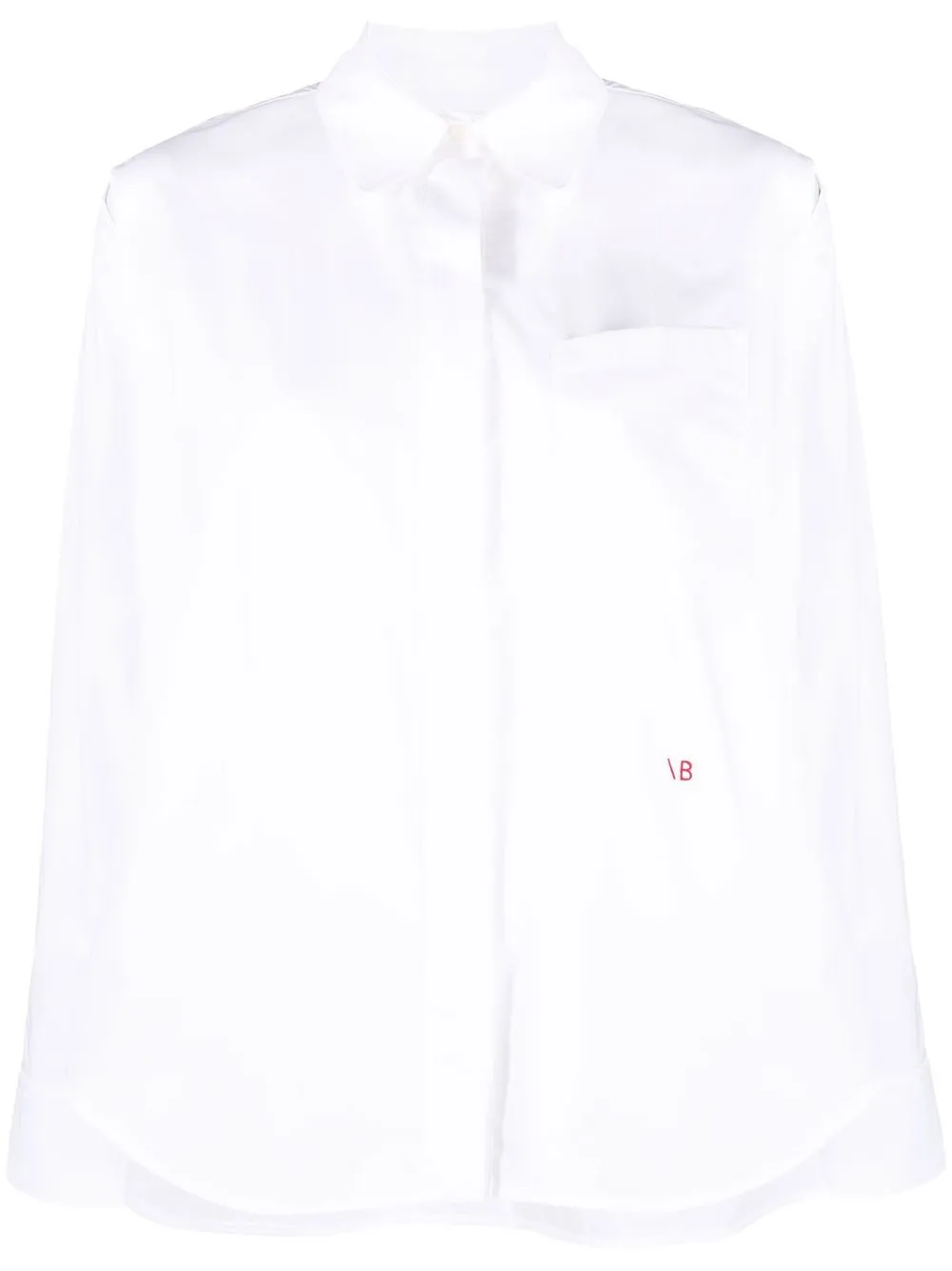 

Victoria Beckham camisa de popelina con hombros descubiertos - Blanco