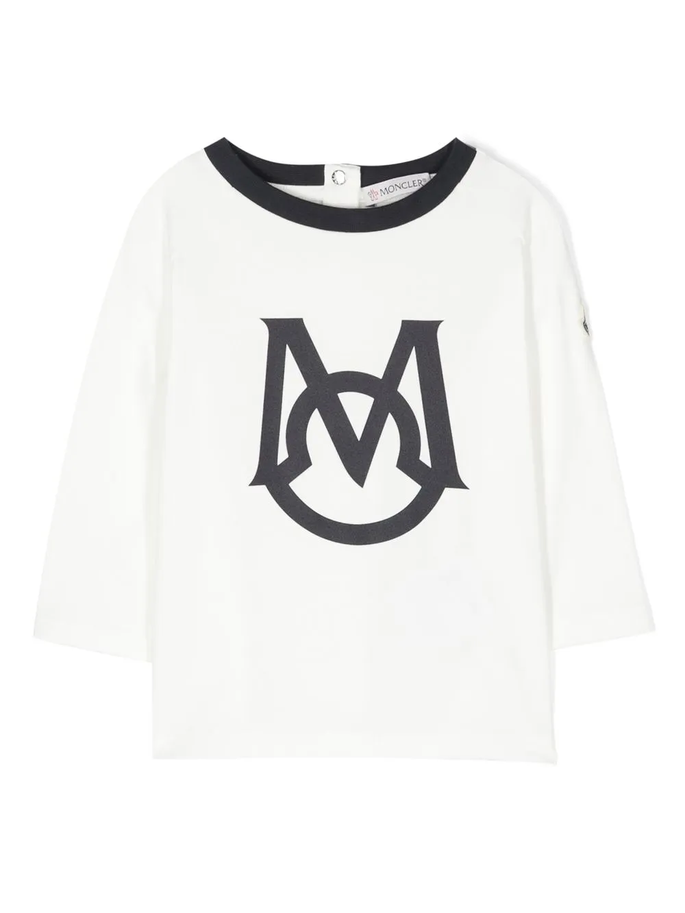 

Moncler Enfant playera manga larga con logo estampado - Blanco