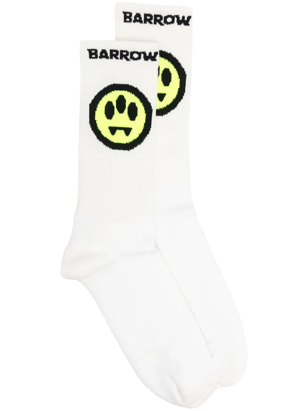 

BARROW ribbed intarsia-knit logo socks - White