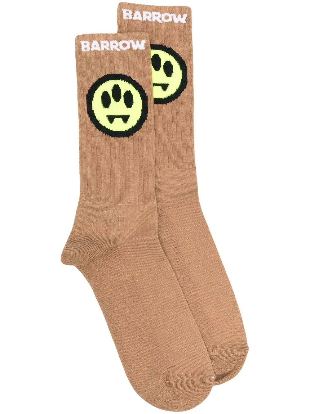 

BARROW ribbed intarsia-knit logo socks - Brown