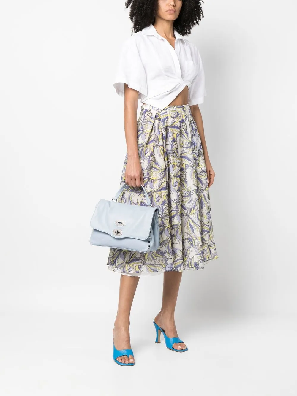 Zanellato Positano leren shopper - Blauw