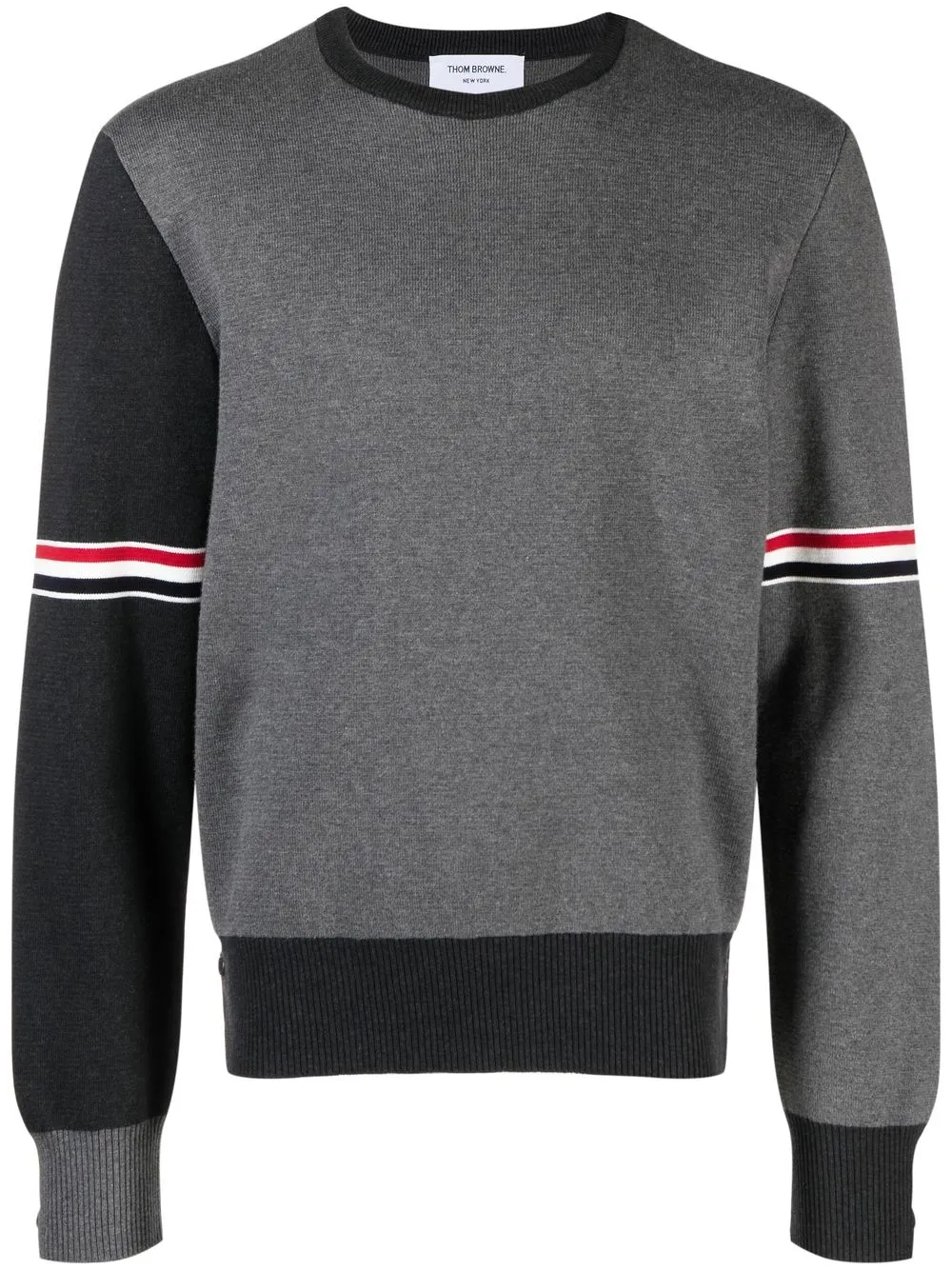 

Thom Browne stripe-detail crew-neck jumper - Grey