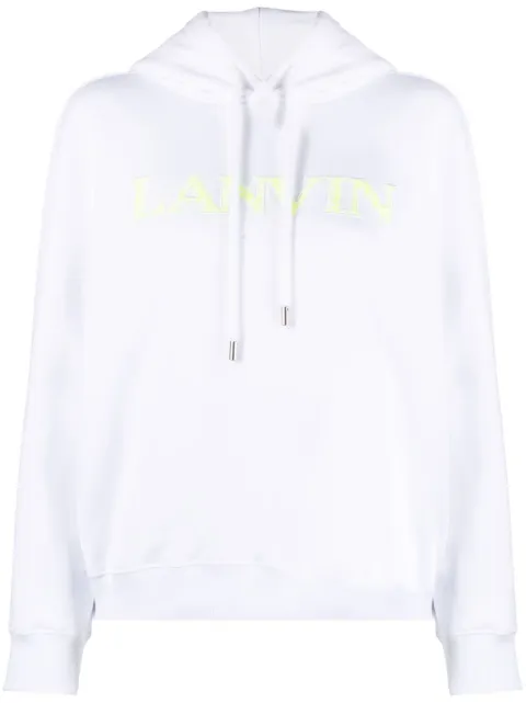 Lanvin embroidered-logo cotton hoodie