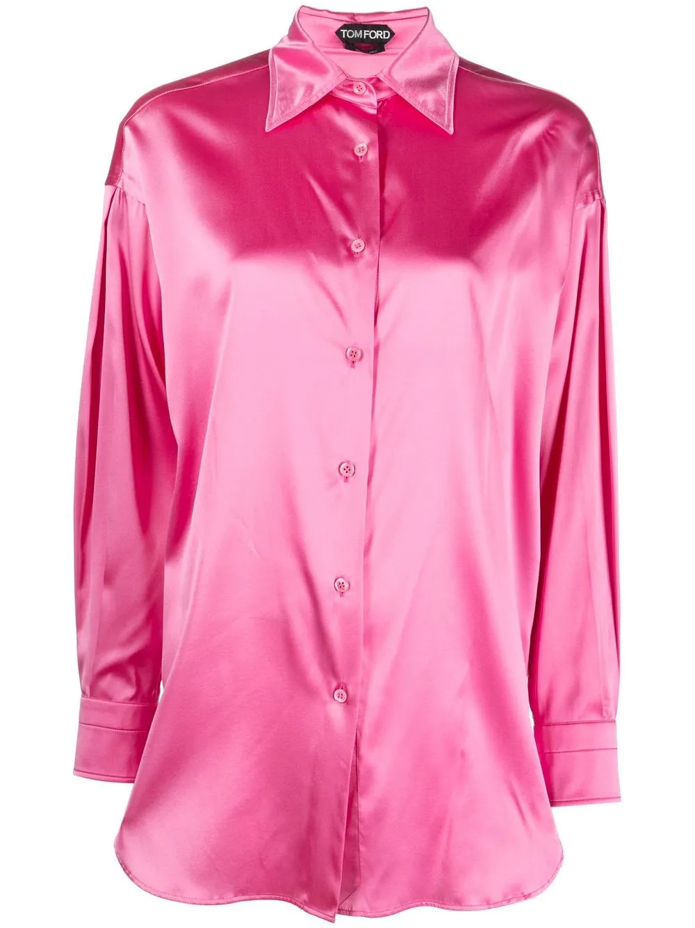 

TOM FORD satin-finish long-sleeved shirt - Pink