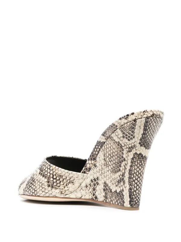 Paris Texas python print open toe 110mm Mules Farfetch