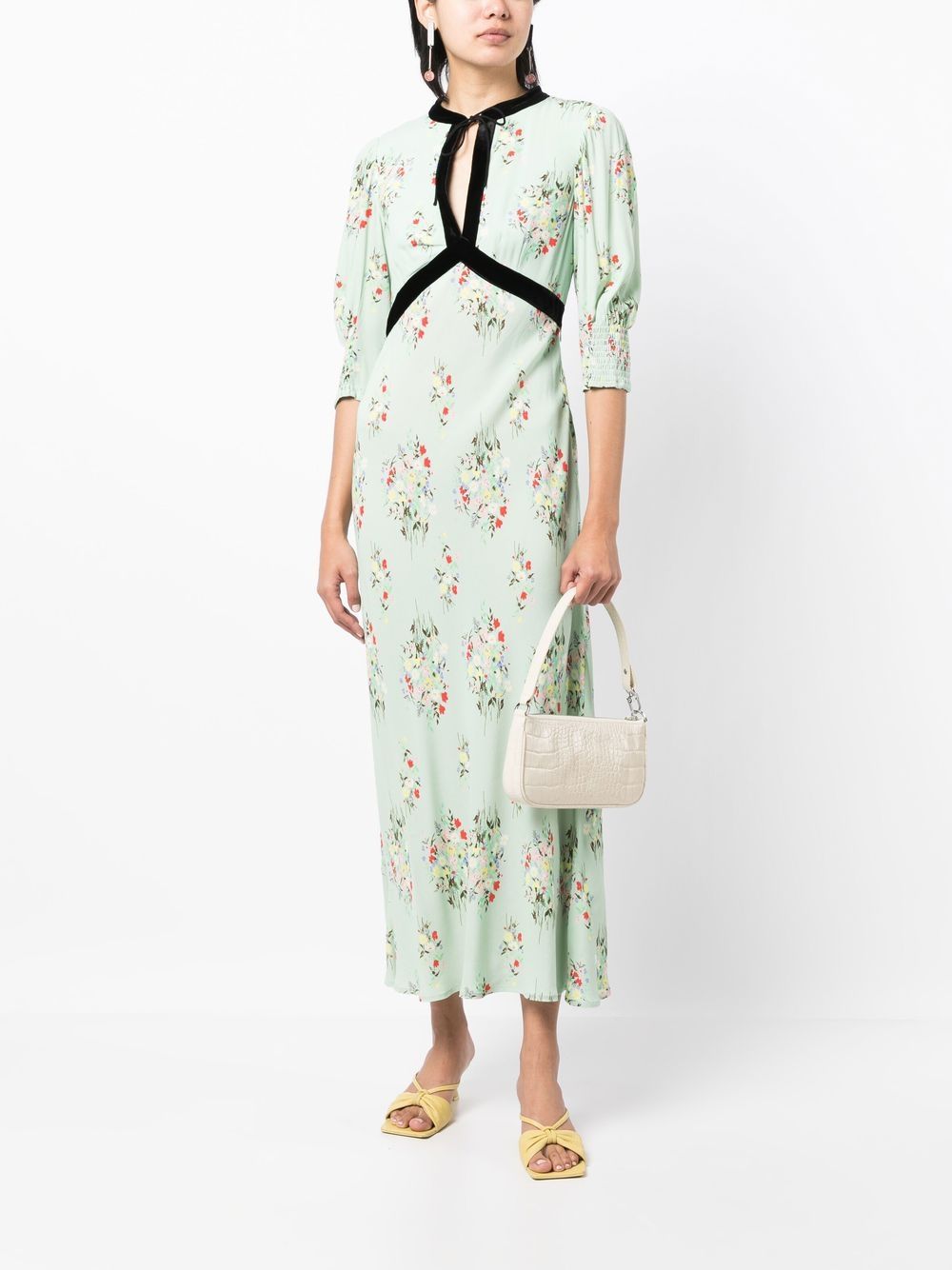Rixo Midi-jurk met bloemenprint - Groen