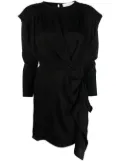IRO long-sleeved draped jacquard dress - Black