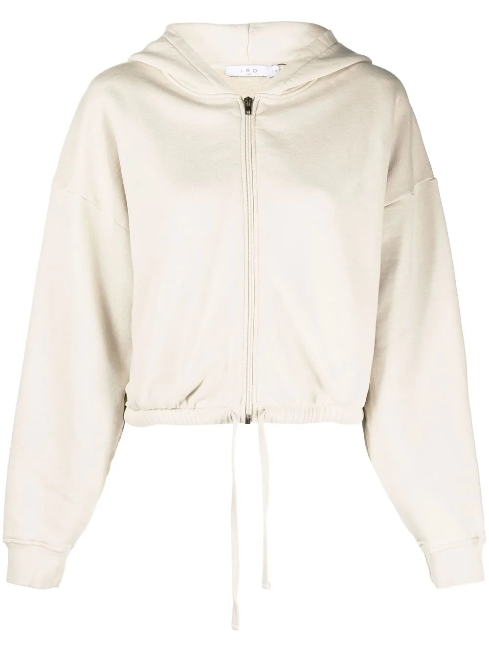 

IRO Oritta cropped zip-front hoodie - Neutrals