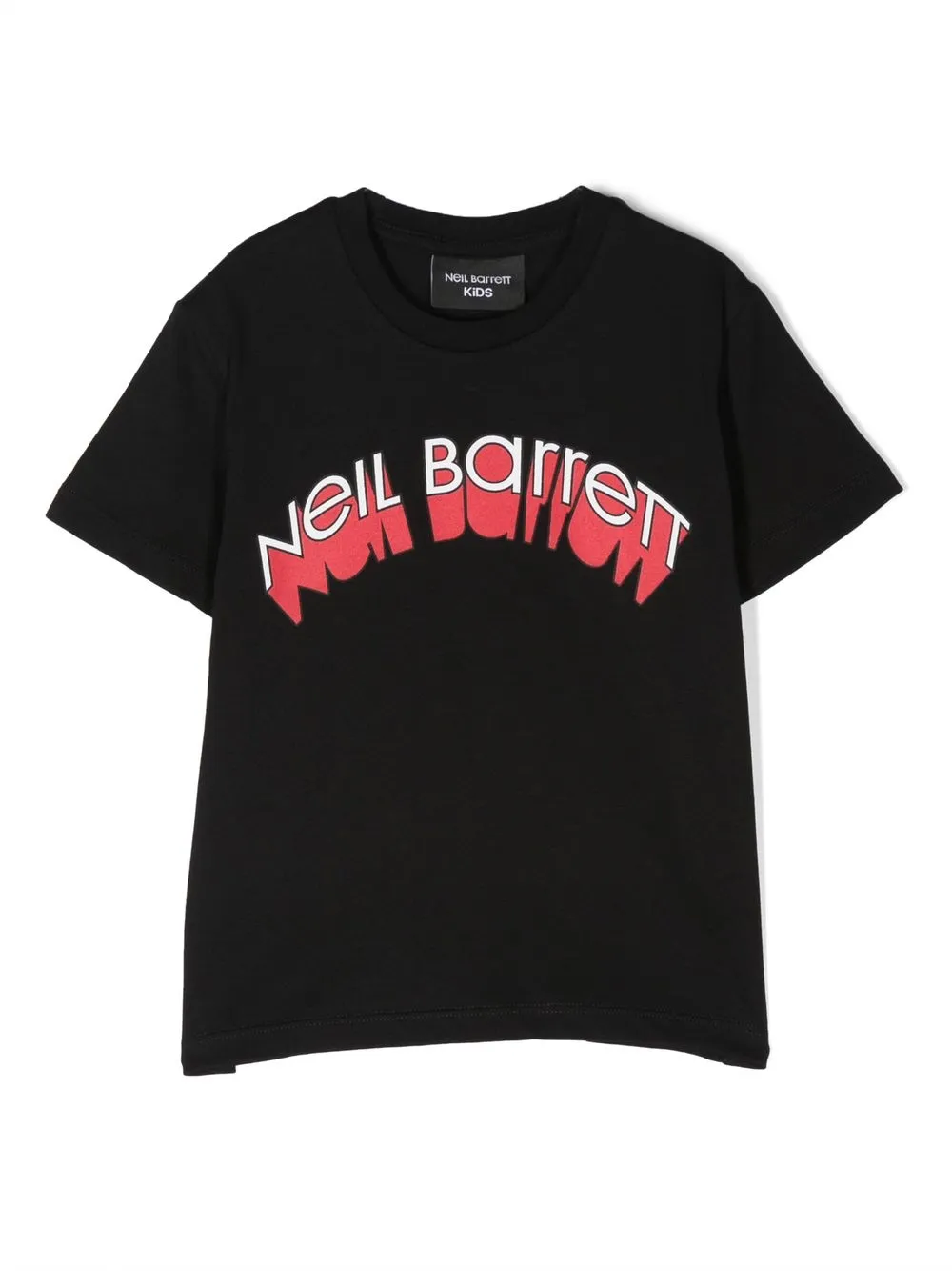 neil barrett kids t-shirt à logo imprimé - noir