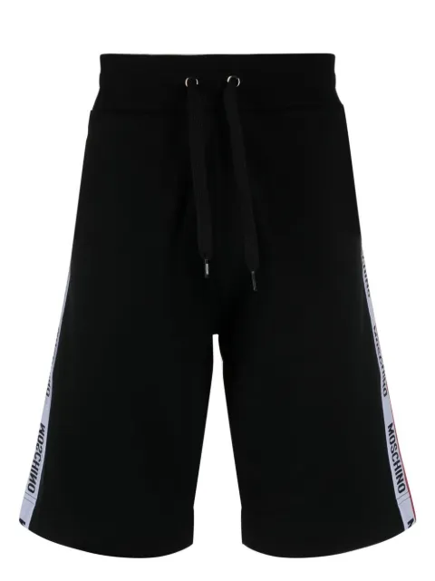 Moschino pantalones cortos de chándal con franjas del logo