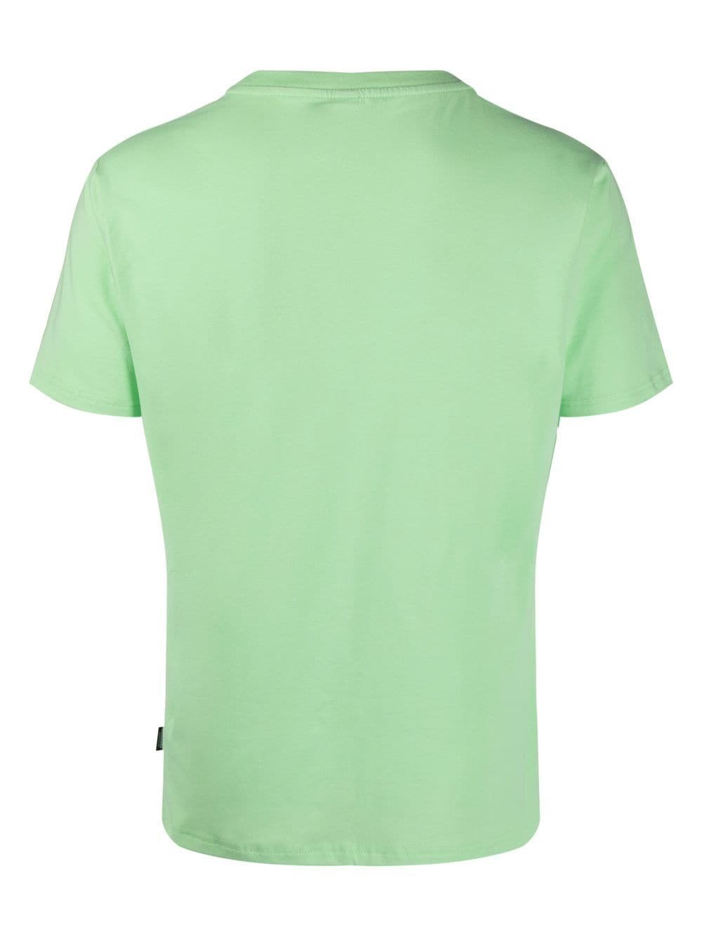 Shop Moschino Logo-print Cotton T-shirt In Green
