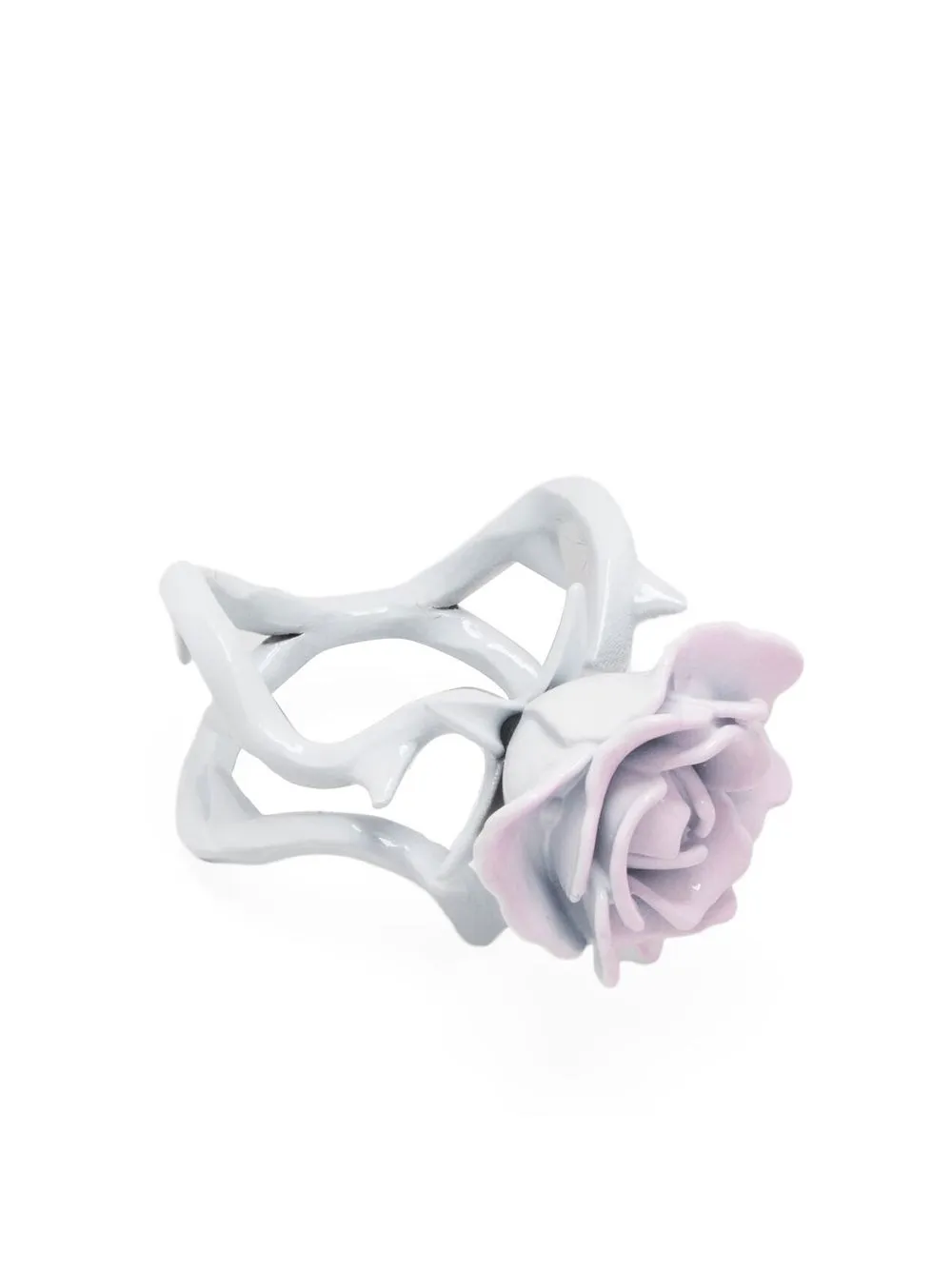 Acne Studios Thorned Rose Ring In White | ModeSens