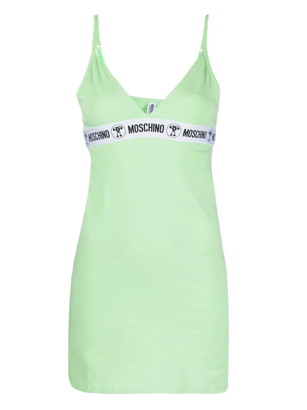 

Moschino vestido de noche con franja del logo - Verde