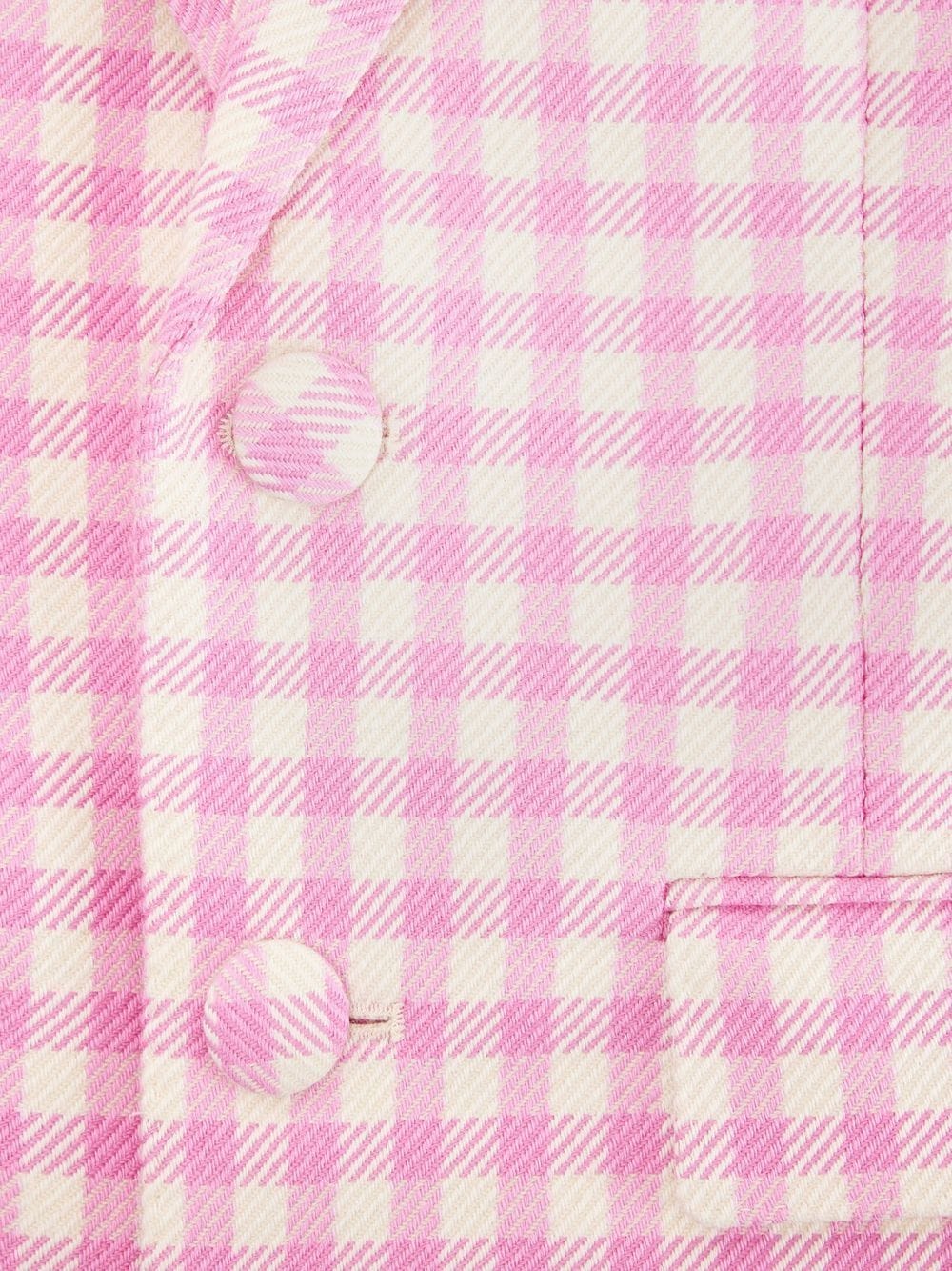 Shop Ami Alexandre Mattiussi Check-print Single-breasted Blazer In Pink