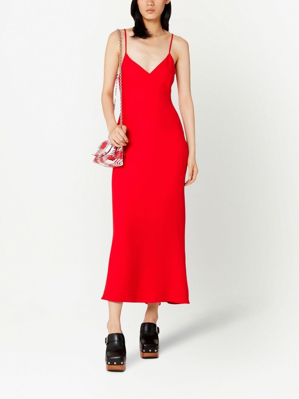 Shop Ami Alexandre Mattiussi Cotton Slip Dress In Red