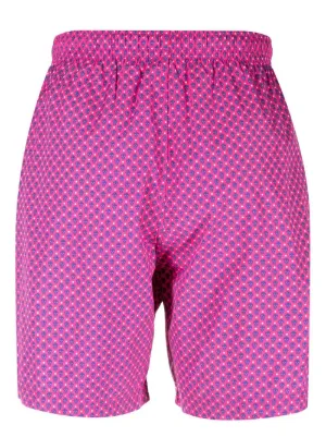 【MCQUEEN】関税込送料無料 水着 ブランドロゴ Alexander McQueen Abstract print swim shorts with logo