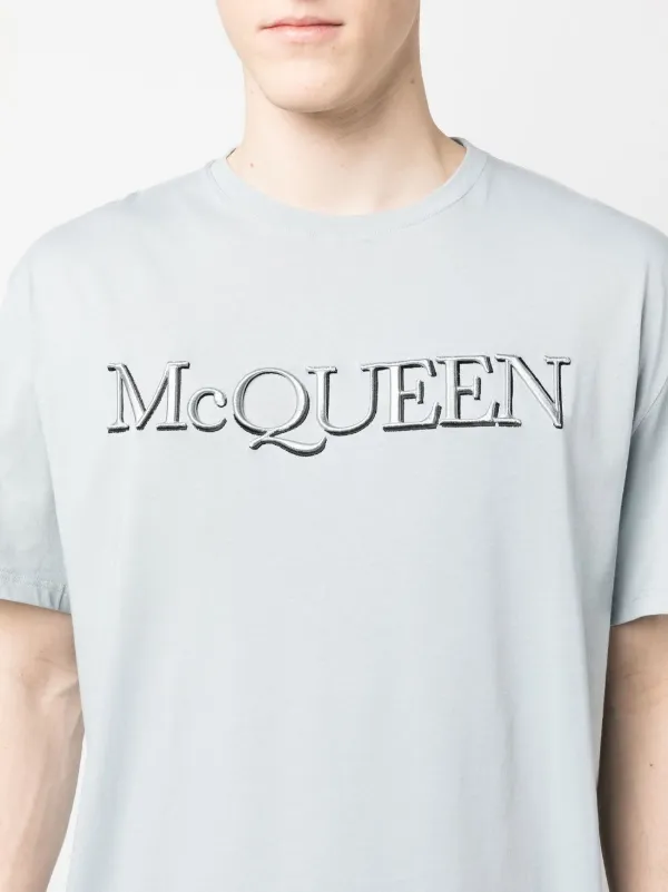 Alexander McQueen logo-print Cotton T-shirt | Grey | FARFETCH