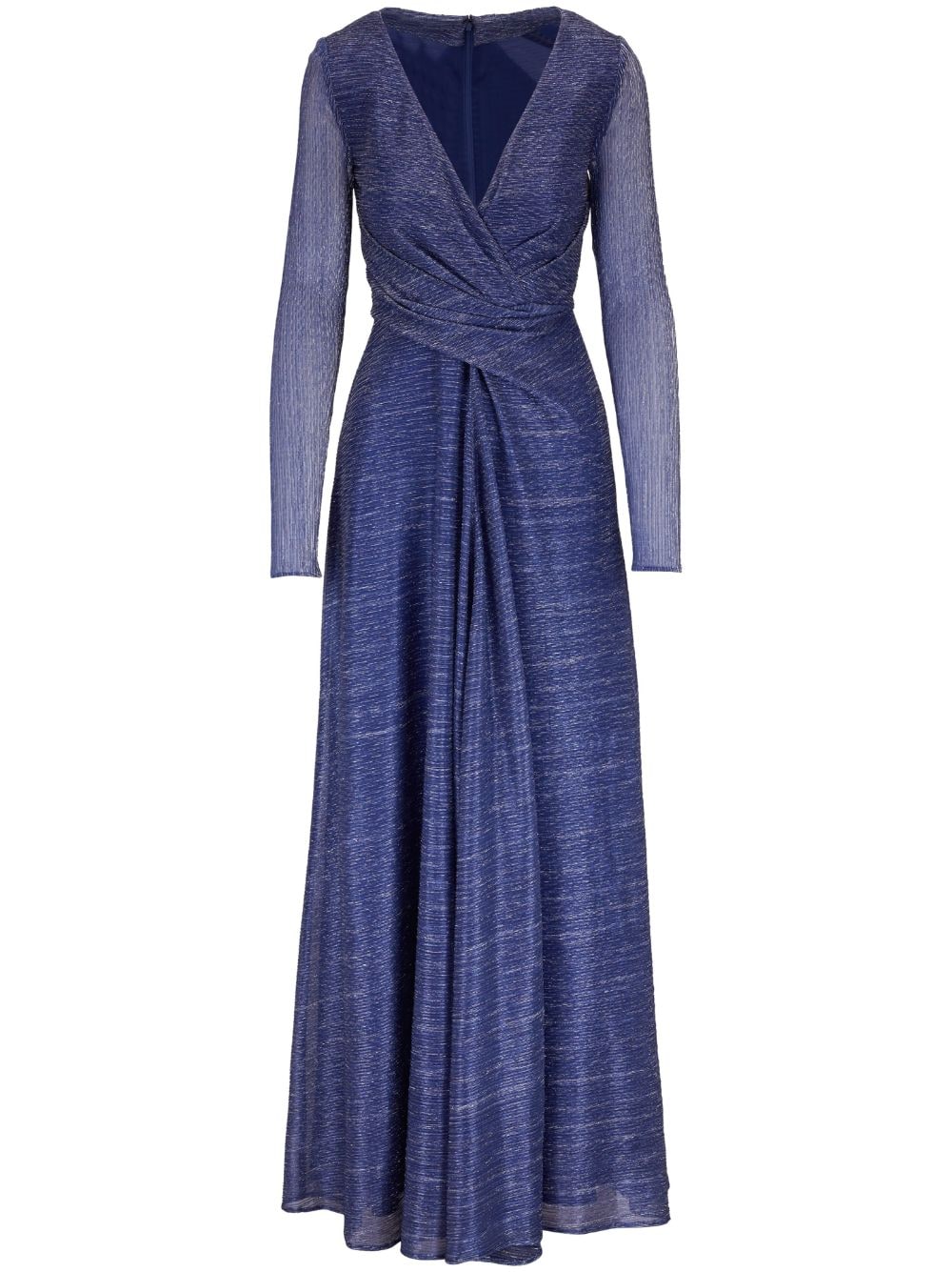 Shop Talbot Runhof Metallic-effect V-neck Dress In Blau