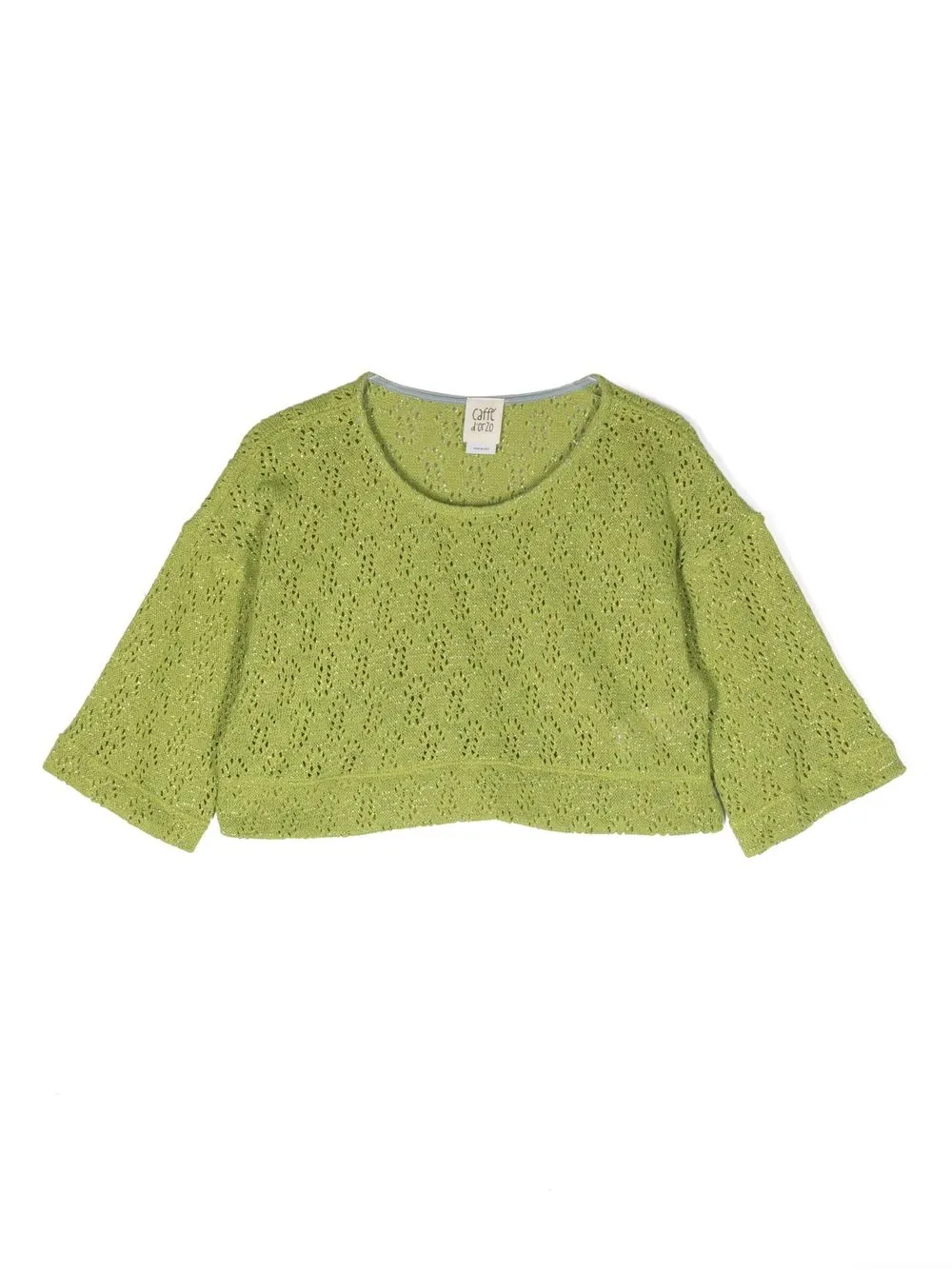 

Caffe' D'orzo pointelle knit cropped top - Green