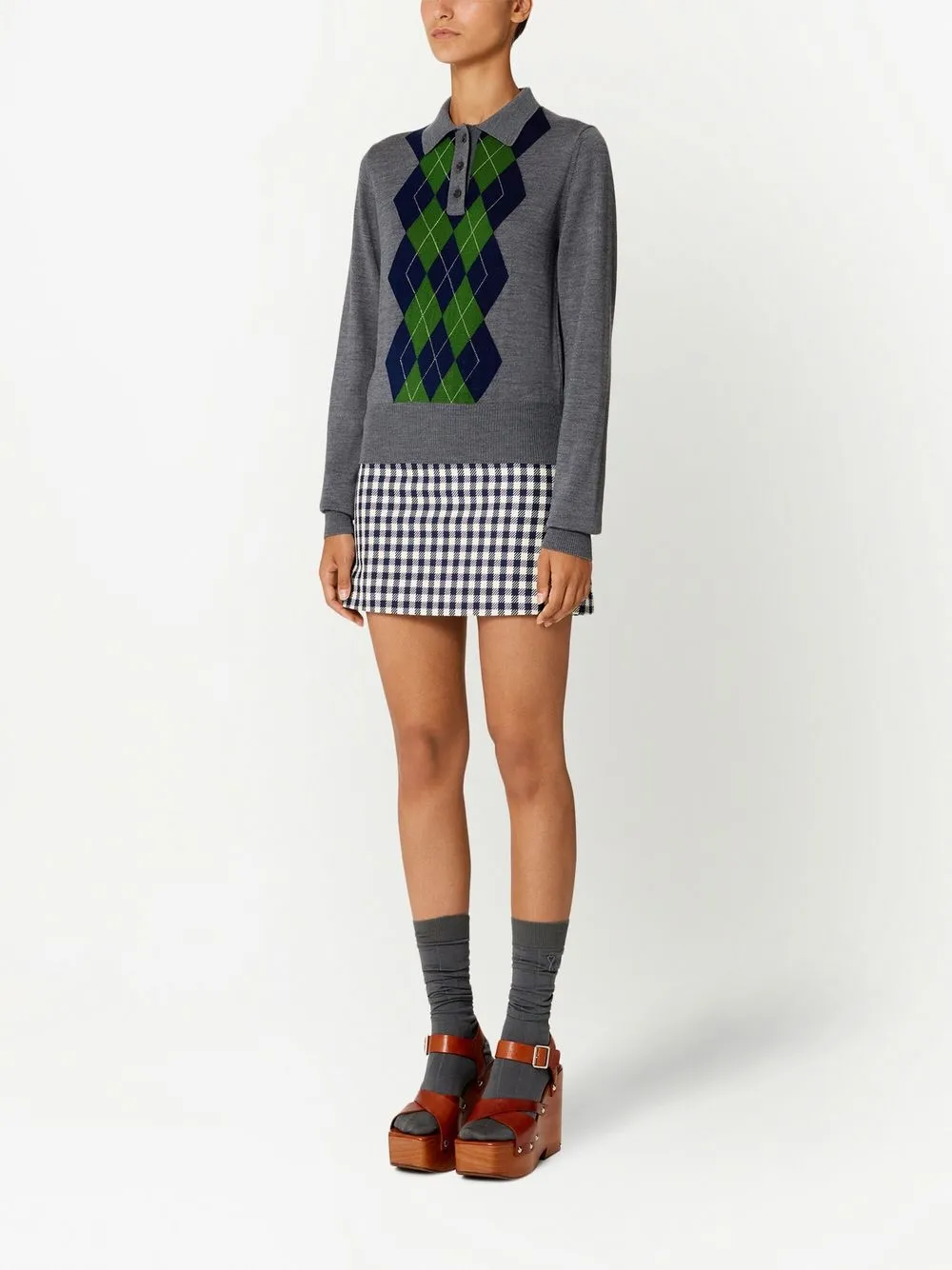 AMI Paris Trui met argyle-patroon - Grijs