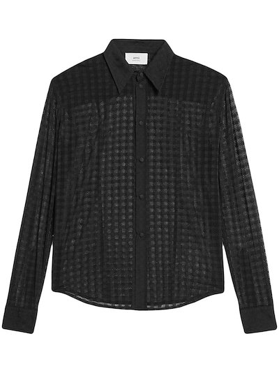 AMI Paris - semi-sheer long-sleeve shirt