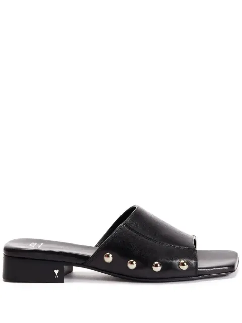 AMI Paris stud leather mules