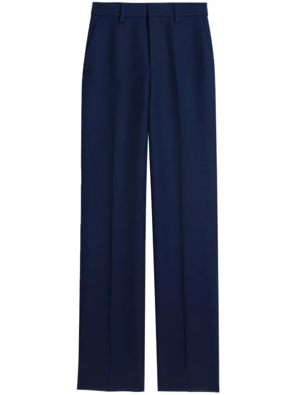 Ami Paris High-waisted Wool Trousers in Blue