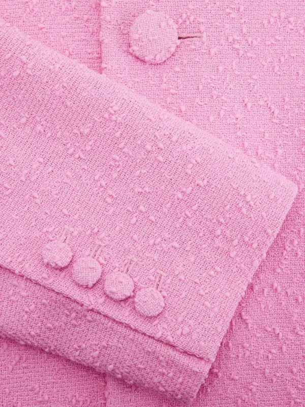 AMI Paris ツイード シングルコート | ピンク | FARFETCH JP