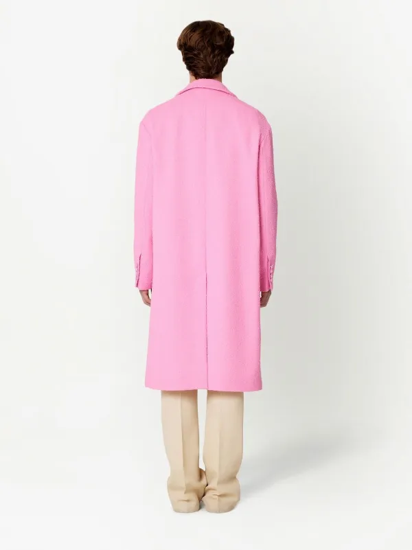 AMI Paris ツイード シングルコート | ピンク | FARFETCH JP