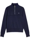 AMI Paris striped short-zip pullover sweatshirt - Blue