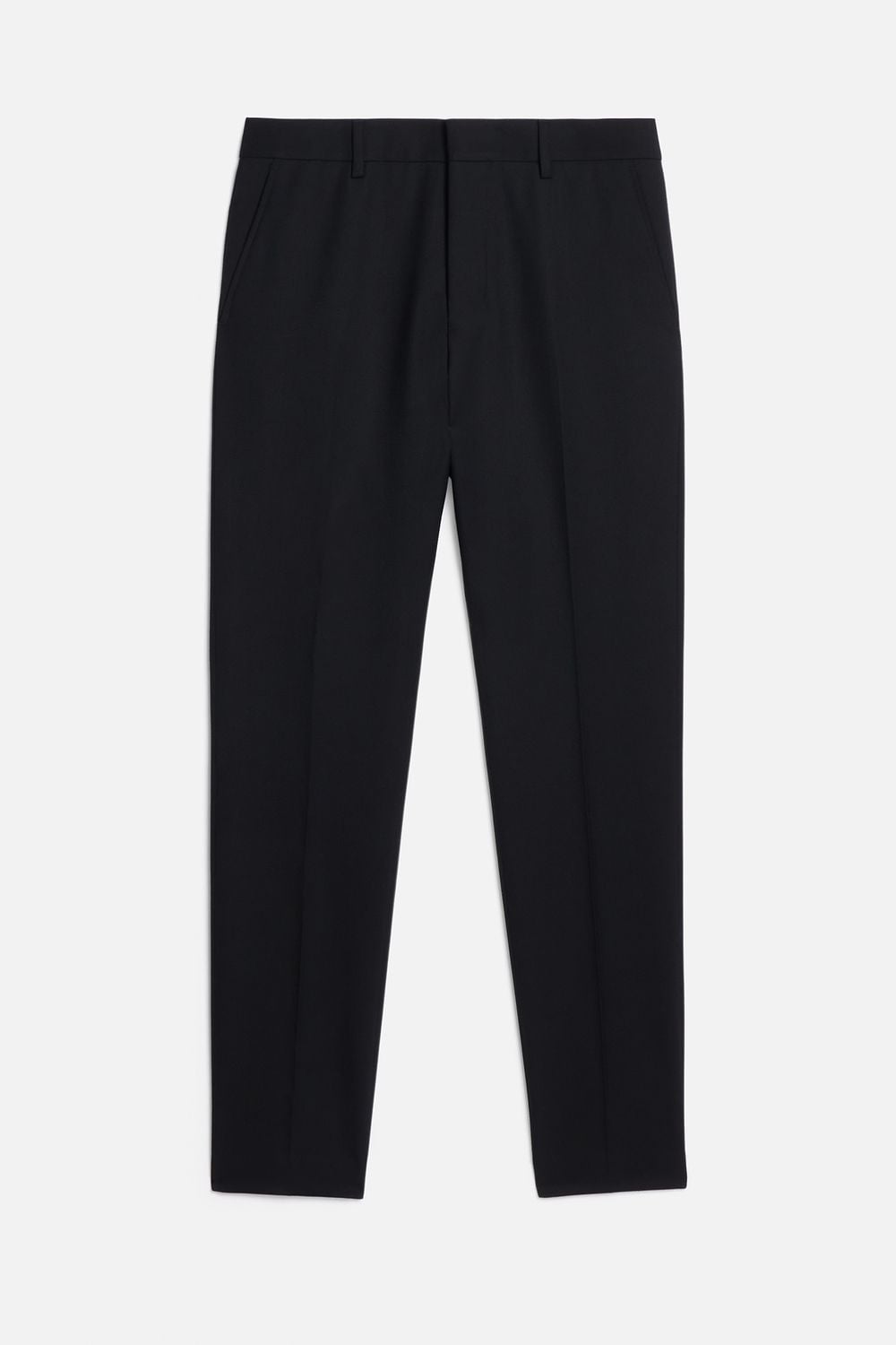 Mens Cigarette Fit Wool Trousers
