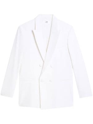 ZARA WOMAN WHITE IVORY DOUBLE BREASTED BUTTONED BLAZER SIZE S