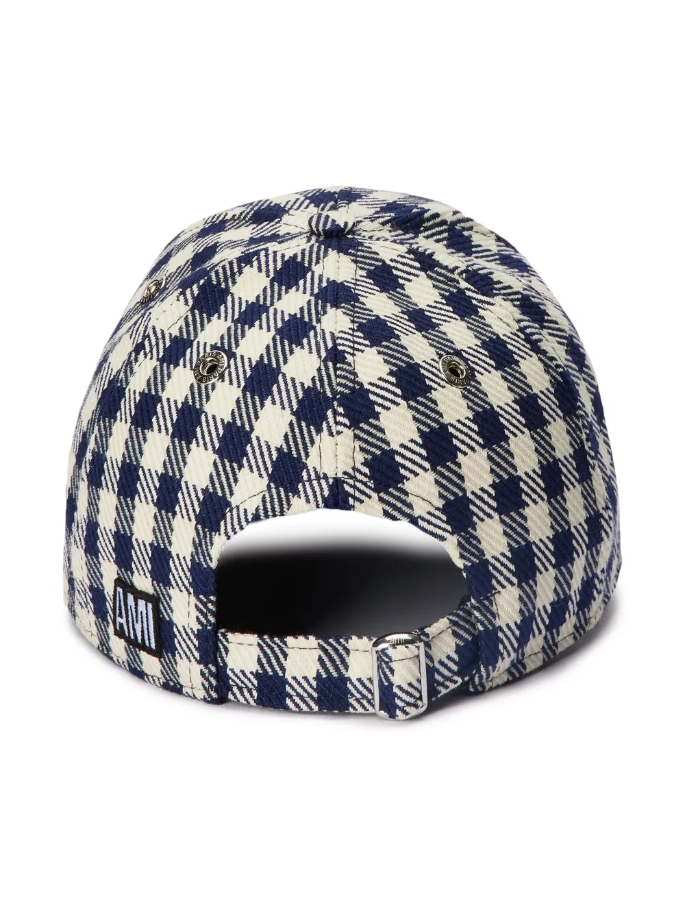 AMI Paris Honkbalpet met gingham ruit - Zwart