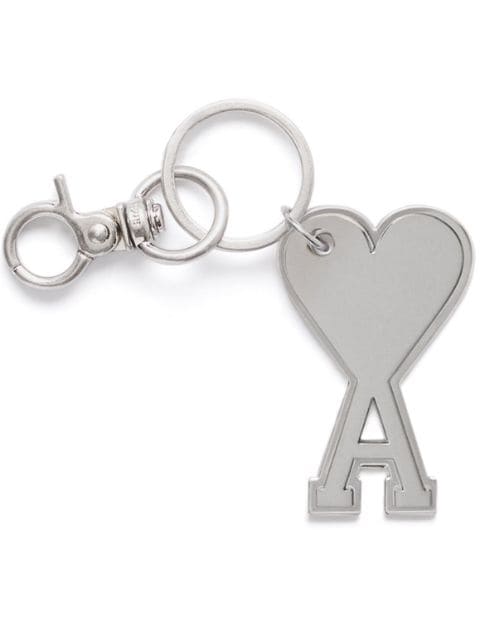 AMI Paris metallic logo charm keyring