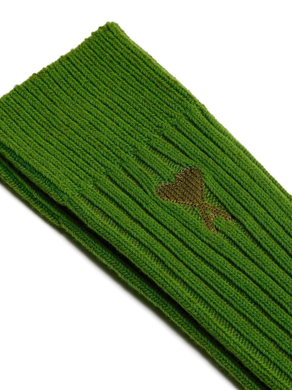 AMI Paris Sokken met monogram - Groen