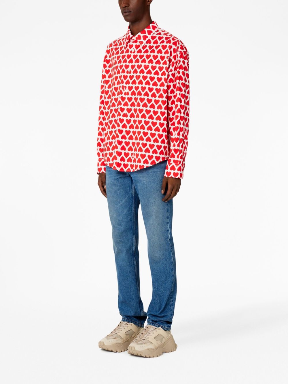 AMI Paris Shirt met hartprint - Rood