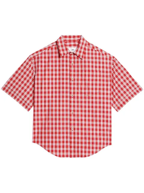 AMI Paris checked short-sleeve shirt