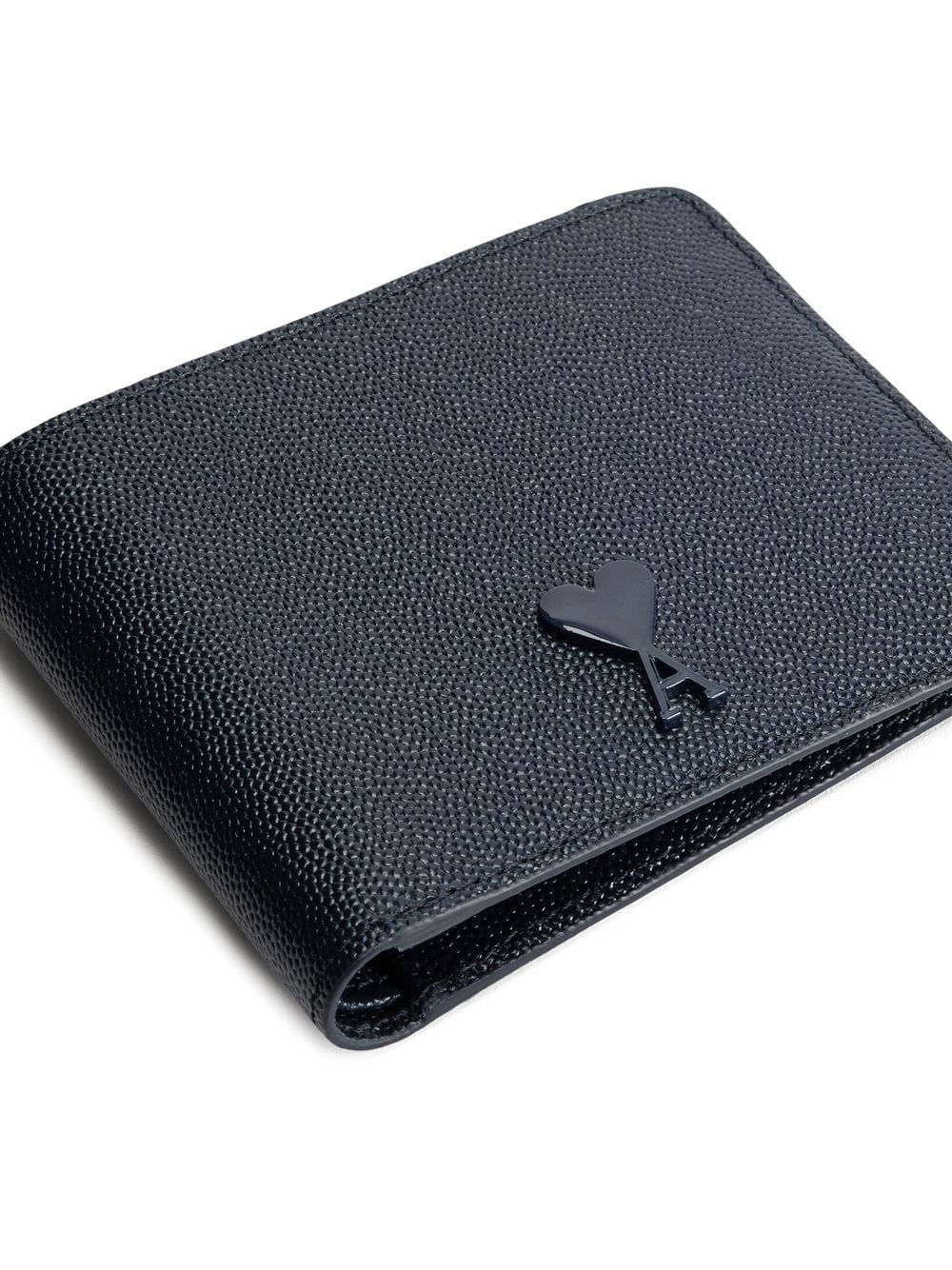 Shop Ami Alexandre Mattiussi Logo-plaque Leather Wallet In Blue