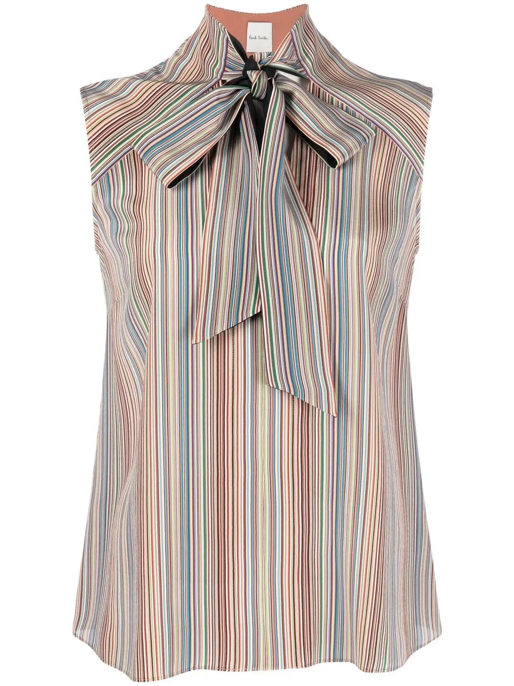 Paul Smith Stripe-detail Silk Vest In Multicolor