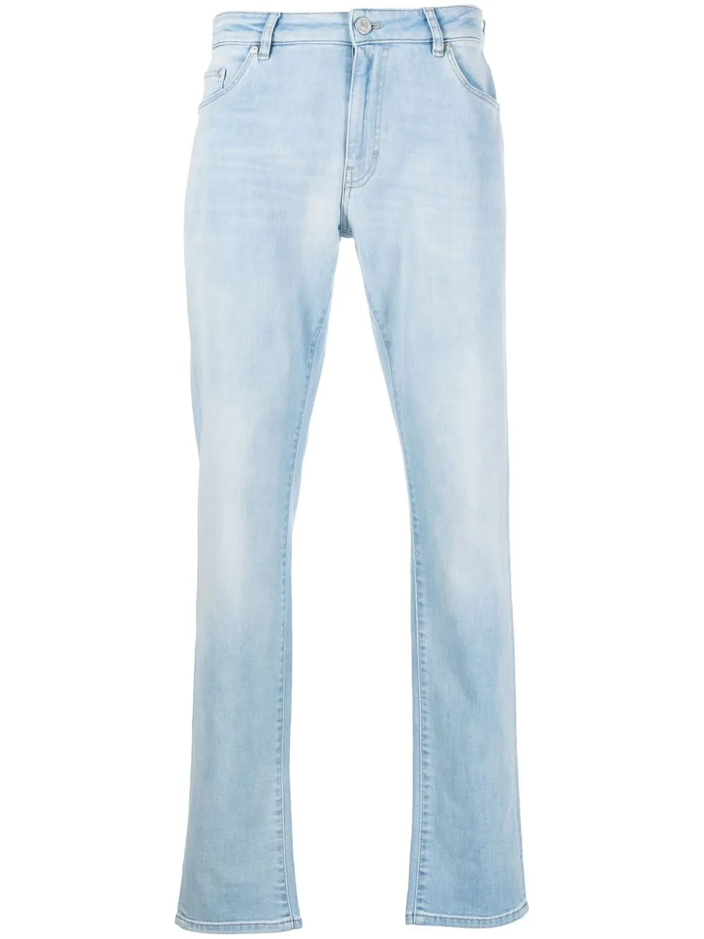 

PT Torino logo-patch stonewashed tapered jeans - Blue