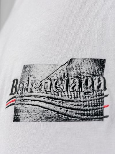 Balenciaga Black Political Logo Embroidery Medium Fit Hoodie   ZOOFASHIONSCOM