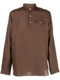 Lardini linen long-sleeve shirt - Brown