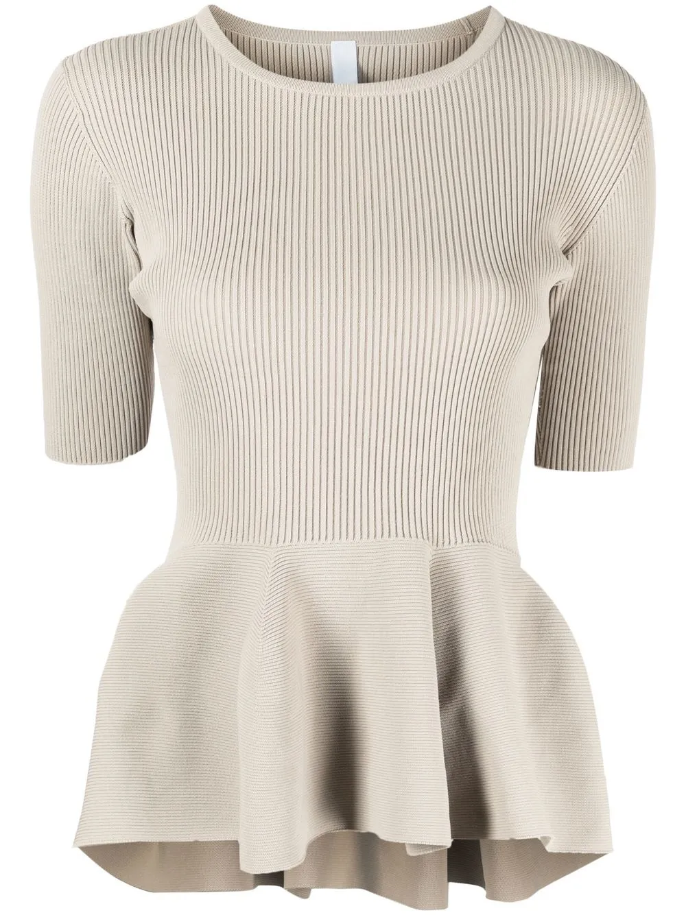 

CFCL ribbed-knit peplum top - Neutrals