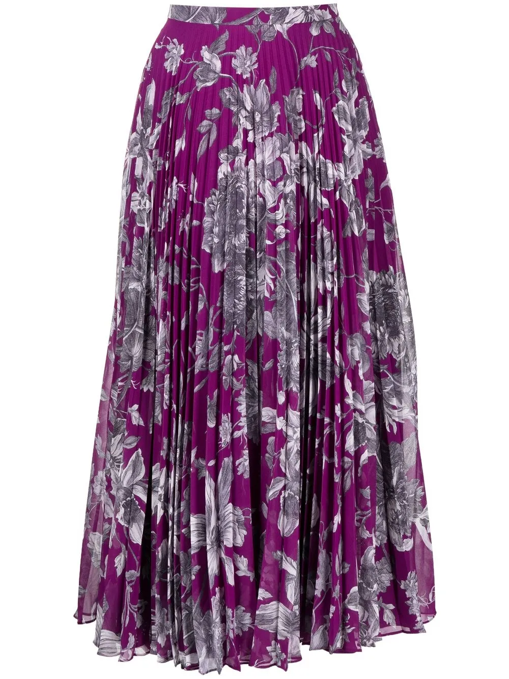 

Erdem floral-print pleated midi skirt - Purple