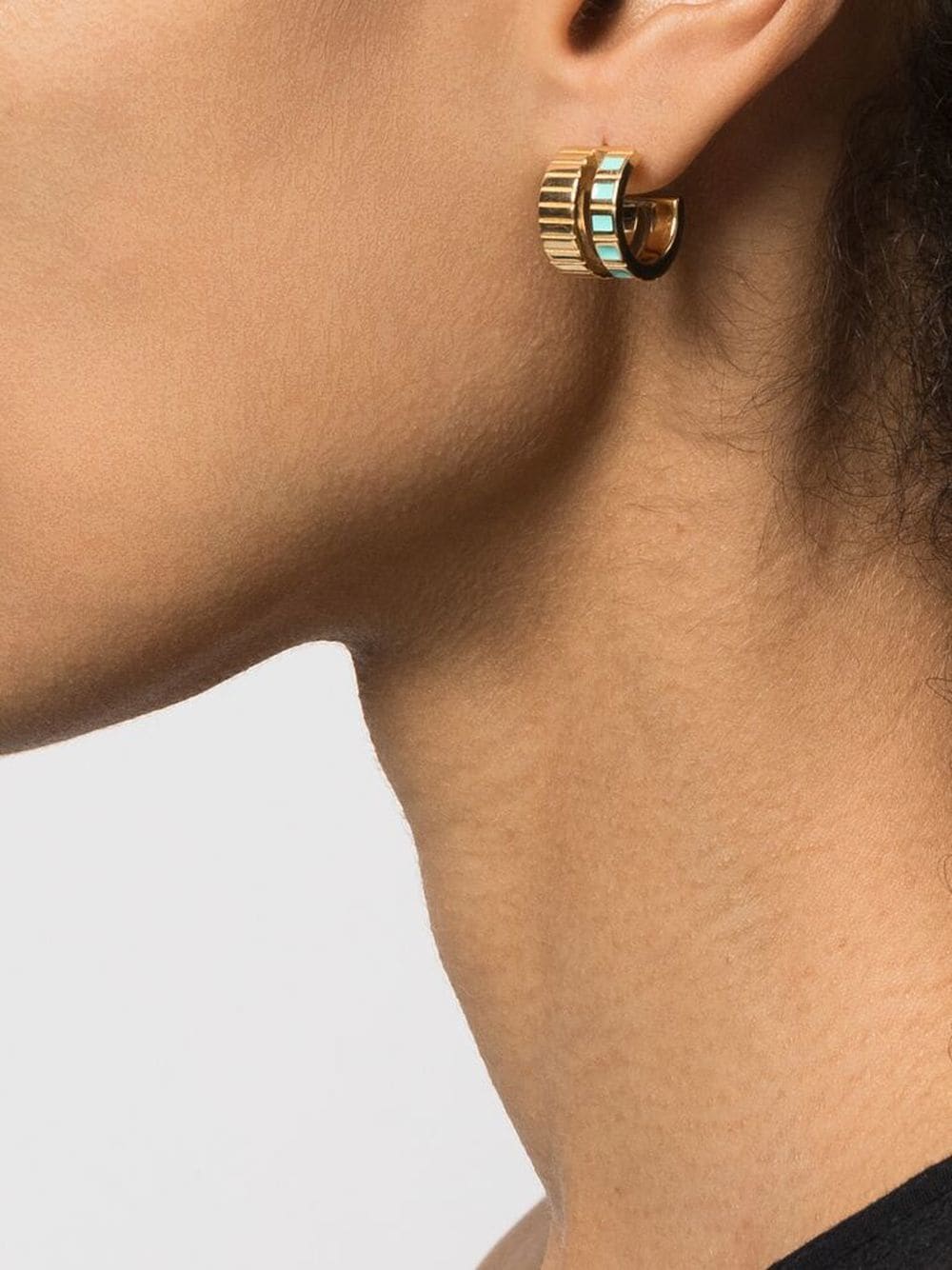Shop Ivi Enamel-detail Hoop Earrings In Gold